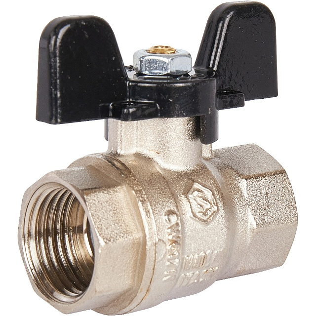 Кран шаровой 1/2" В/В бабочка черн никель STOUT SVB-0012-000015 Кран шаровой 1/2" В/В бабочка черн никель STOUT SVB-0012-000015