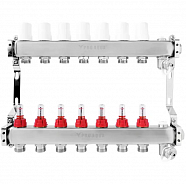 Коллектор. блок из нерж. стали с расходомерами 1", 8 x 3/4", евроконус PRO AQUA V500MB.08