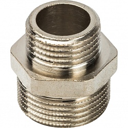Ниппель переходной 1/2" x 3/8" Н/Н никель STOUT SFT-0004-001238